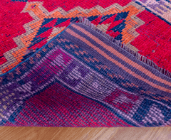 Vintage Turkish Hand- Knotted Wool Runner Rug