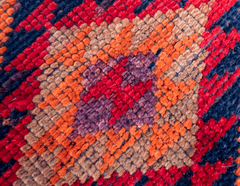 Vintage Turkish Hand- Knotted Wool Runner Rug