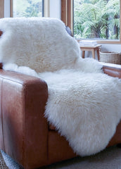 one and half natural white sheepskin rug