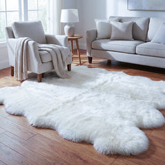 octo natural white sheepskin rug