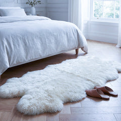 quad natural white sheepskin rug