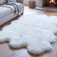 sexto natural white sheepskin rug