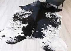 Salt Pepper Black & White Cowhide Rug (Size: 230 X 180 CM) CHR2170