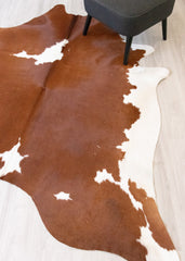Brown And White Cowhide Rug (Size: 230 X 200 CM) CHR2173