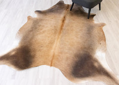 (Rare) Gris Tan Cowhide Rug (Size: 220 x 180 CM) CHR2177