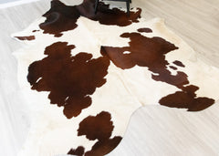 Brown And White Cowhide Rug (Size: 280 X 210 CM) CHR2162