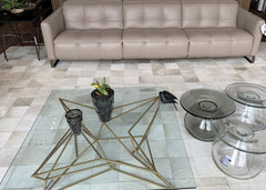 cowhide patchwork rug under coffee table home decor