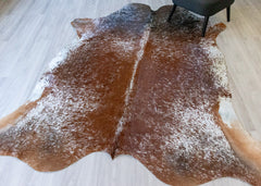 Salt Pepper Tri-Color Cowhide Rug (Size: 250 X 210 CM) CHR1887