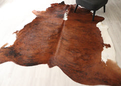 Medium White Spine Belly Brindle Cowhide Rug (Size: 230 X 200 CM) CHR2738