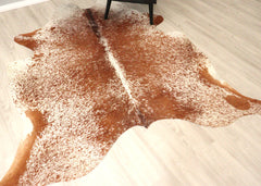 (Rare) Salt Pepper Brown & White Cowhide Rug (Size: 220 X 200 CM) CHR2709 (Copy)