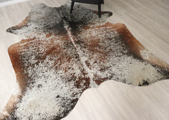 (Rare) Salt Pepper Tri-Color Cowhide Rug (Size: 230 X 200 CM) CHR2720