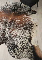 (Rare) Salt Pepper Tri-Color Cowhide Rug (Size: 240 X 210 CM) CHR2727