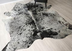 Salt Pepper Black & White Cowhide Rug (Size: 260 X 210 CM) CHR2728