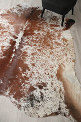 (Rare) Salt Pepper Tri-Color Cowhide Rug (Size: 250 X 250 CM) CHR2730