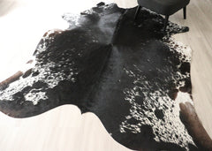 Salt Pepper Black & White Cowhide Rug (Size: 240 X 210 CM) CHR2732