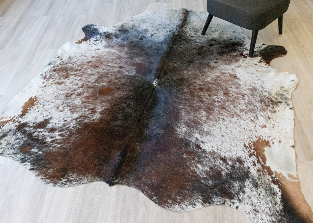 salt pepper cowskin rug