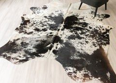 Salt Pepper Tri-Color Cowhide Rug (Size: 260 X 200 CM) CHR2443