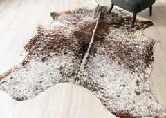 Salt Pepper Tri-Color Cowhide Rug (Size: 230 X 200 CM) CHR2453