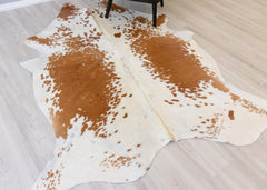 Salt Pepper Brown & White Cowhide Rug (Size: 220 X 160 CM) CHR 2098