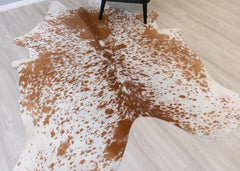 Salt Pepper Brown & White Cowhide Rug (Size: 220 X 190 CM) CHR 2099