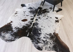 Salt Pepper Tri-Color Cowhide Rug (Size: 220 X 190 CM) CHR2101