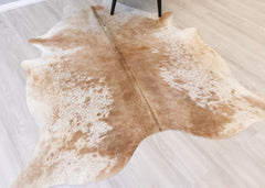 Salt Pepper Brown & White Cowhide Rug (Size: 210 X 180 CM) CHR 2103