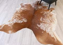 Salt Pepper Brown & White Cowhide Rug (Size: 220 X 180 CM) CHR 2104