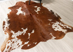 Brown And White Cowhide Rug (Size: 240 X 200 CM) CHR2639