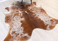 Salt Pepper Brown & White Cowhide Rug (Size: 240 X 200 CM) CHR2126