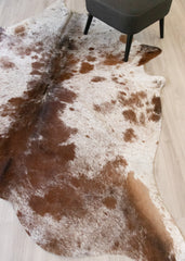 Salt Pepper Brown & White Cowhide Rug (Size: 240 X 200 CM) CHR2133