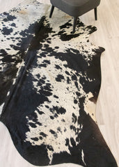 Salt Pepper Black & White Cowhide Rug (Size: 260 X 210 CM) CHR2141