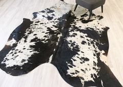 Salt Pepper Black & White Cowhide Rug (Size: 260 X 210 CM) CHR2141