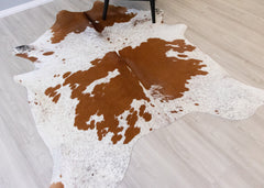 Salt Pepper Brown & White Cowhide Rug (Size: 200 X 170 CM) CHR 2093