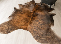 Dark Brindle Cowhide Rug (Size: 240 X 220 CM) CHR2511