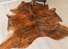 Dark Brindle Cowhide Rug (Size: 240 X 200 CM) CHR2514