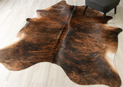 Dark Brindle Cowhide Rug (Size: 230 X 200 CM) CHR2518