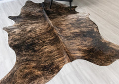 Dark Brindle Cowhide Rug (Size: 250 X 210 CM) CHR2481