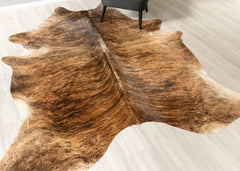 Dark Brindle Cowhide Rug (Size: 240 X 210 CM) CHR2493