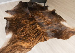Dark Brindle Cowhide Rug (Size: 240 X 220 CM) CHR2499