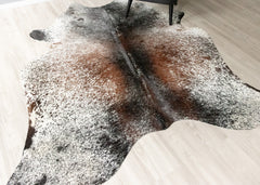 (Rare) Salt Pepper Tri-Color Cowhide Rug (Size: 230 X 200 CM) CHR2603