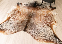 Salt Pepper Tri-Color Cowhide Rug (Size: 280 X 220 CM) CHR2243