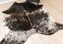 Salt Pepper Black & White Cowhide Rug (Size: 240 X 200 CM) CHR2244