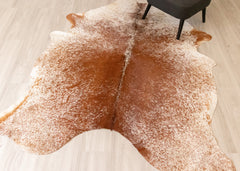 Salt Pepper Brown & White Cowhide Rug (Size: 240 X 180 CM) CHR2252