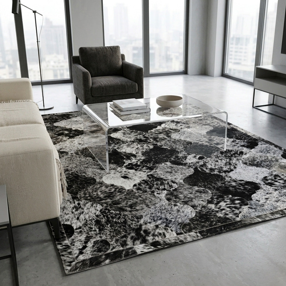 stitched patchwork cowhide rug Australia