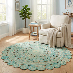 Handmade Designer Jute Round Rug