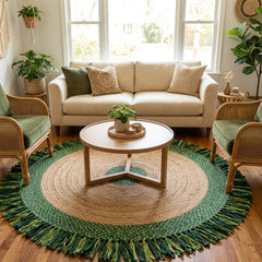 Green Handmade Jute Round Rug