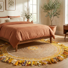 Handmade Designer Jute Round Rug