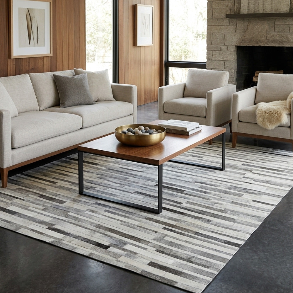 stitched patchwork cowhide rug Australia