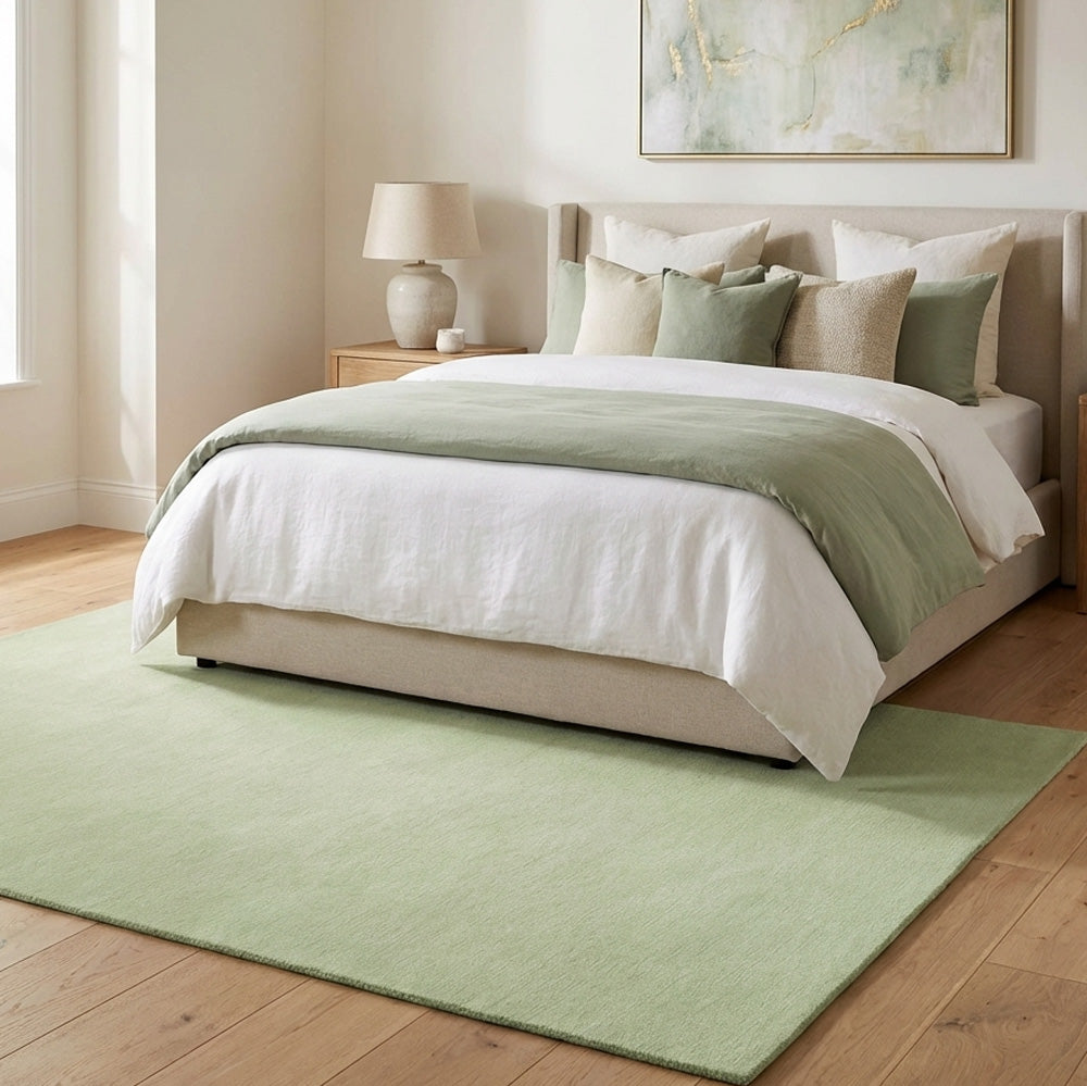 wool rug in bedroom