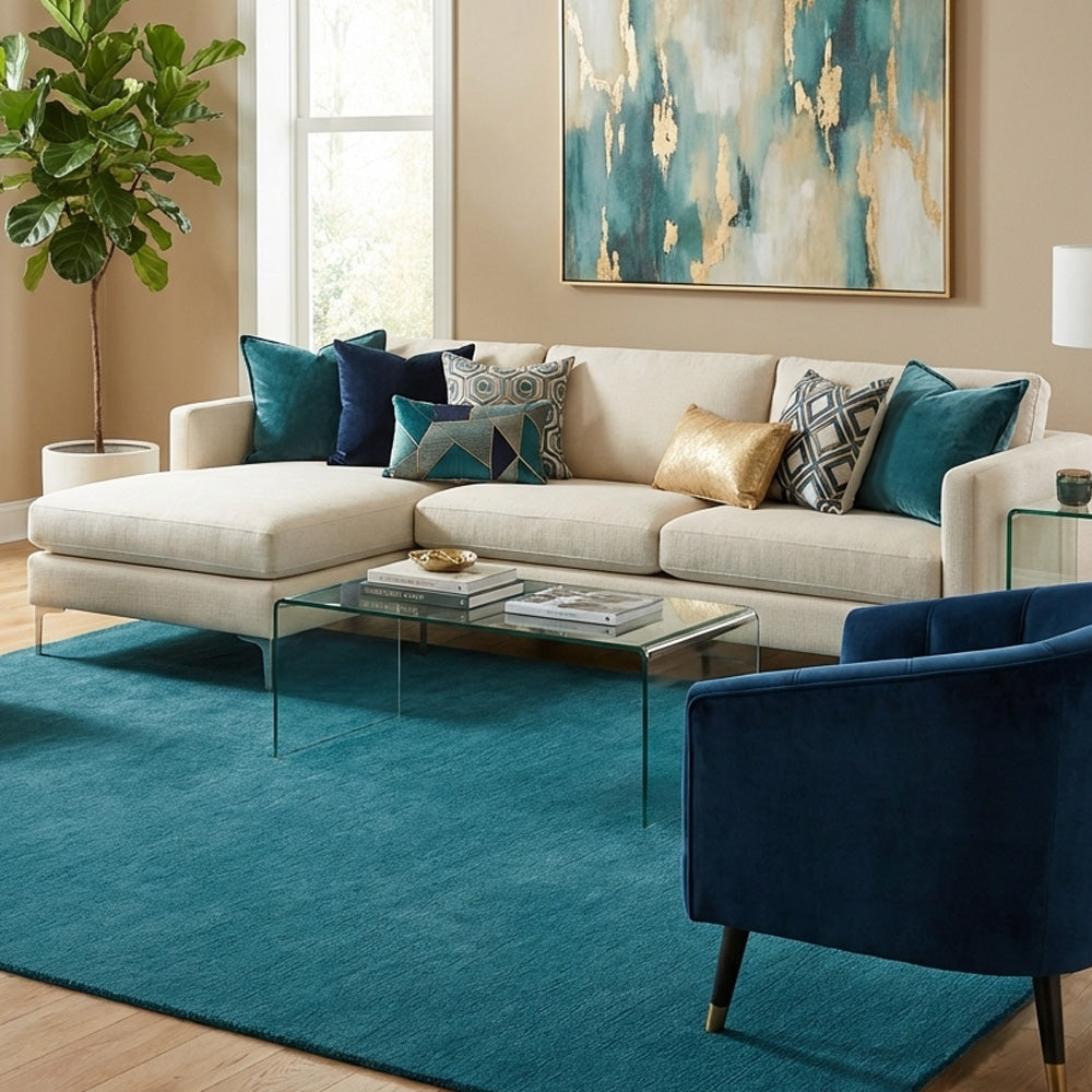 wool rug in modern living room